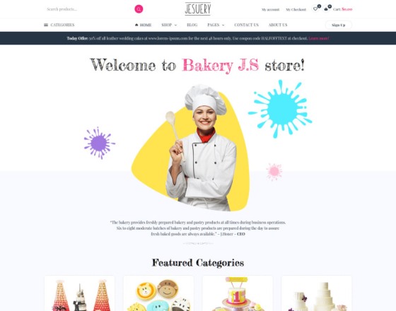 Jesuery - WordPress Bakery, Cakery & Food Theme