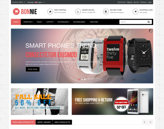 Vina Bonnie - Responsive Multipurpose VirtueMart Template