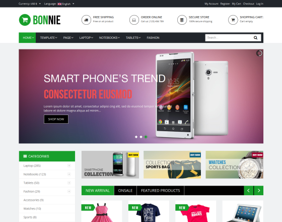 Vina Bonnie - Responsive Multipurpose VirtueMart Template