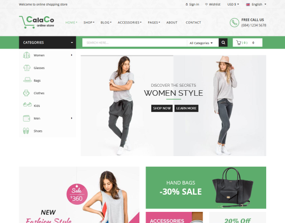 Vina Calaco - Clothing and Fashion VirtueMart Template