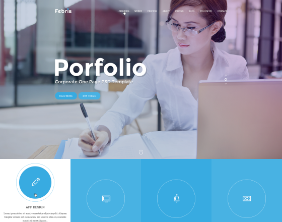 Vina Febris - Porfolio, Corporate One Page Joomla Template