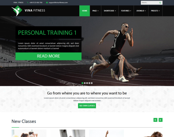 Vina Fitness II - Health, Sport, Gyms and Trainers Template