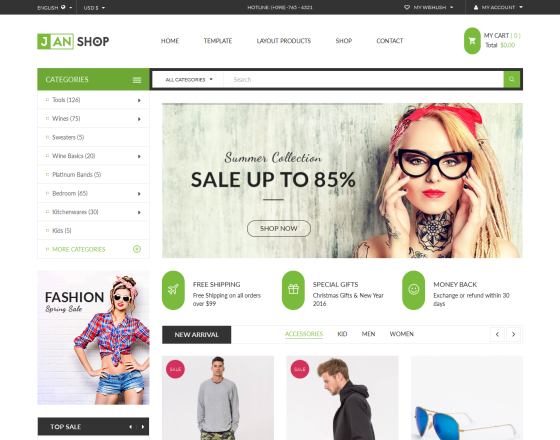 Vina JanShop - Responsive VirtueMart Template