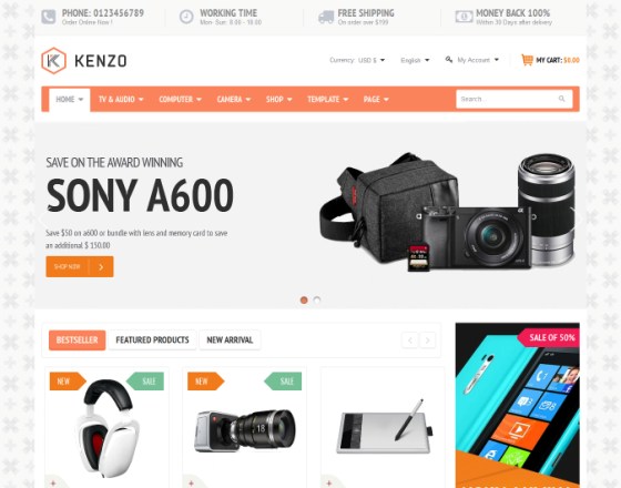 Vina Kenzo - Responsive VirtueMart Joomla Template