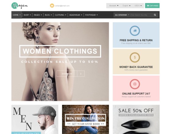 Vina Mogan - Responsive VirtueMart Fashion Template