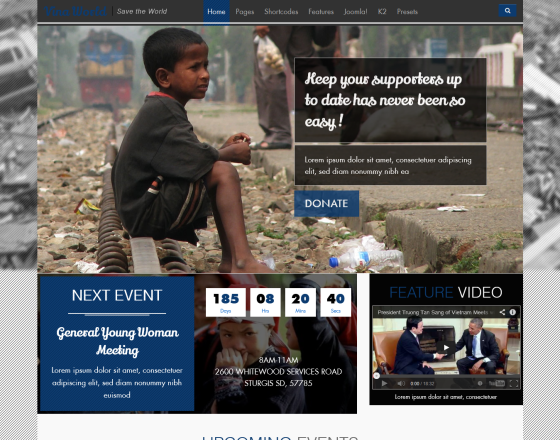 Vina World II - Free Charity & Nonprofit Joomla Template