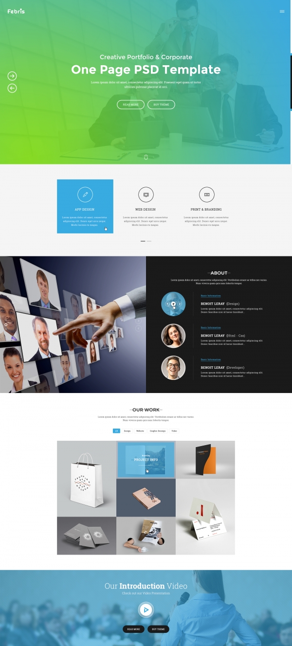 Vina Febris - Porfolio, Corporate One Page Joomla Template